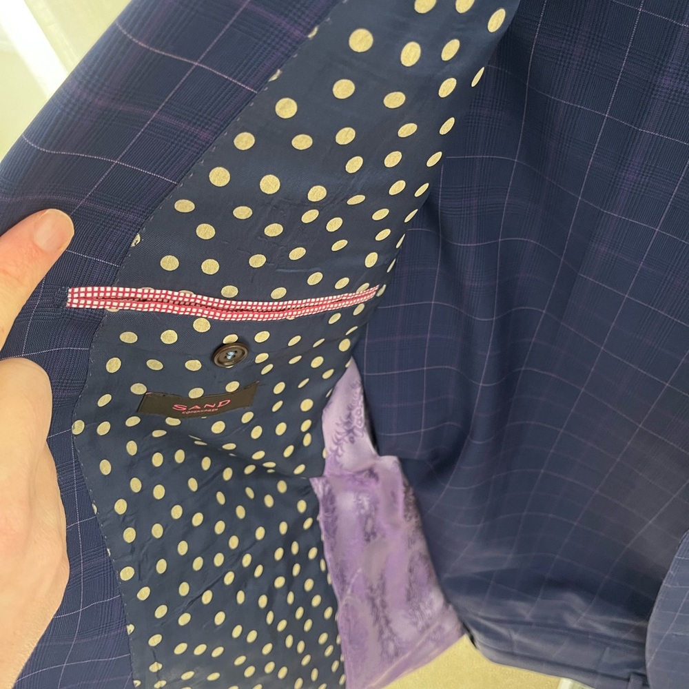 Sand Navy Checkered Suit - Picture 6 of 10